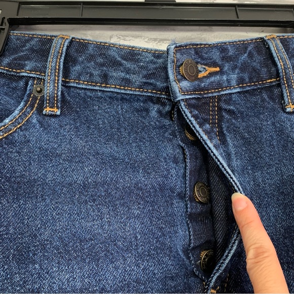 Old Navy Women's Blue High-Waisted Button-Fly Cut-Off Distressed Jean Skirt NWT - Picture 9 of 14